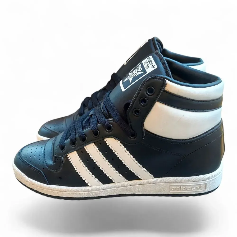 Adidas Top Ten Retro Black White Size 7 Men's Basketball Sneakers - Picture 4 of 10